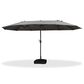 HOMLUX 15" Outdoor Double-Sided Market Umbrella with Base in Grey, , large
