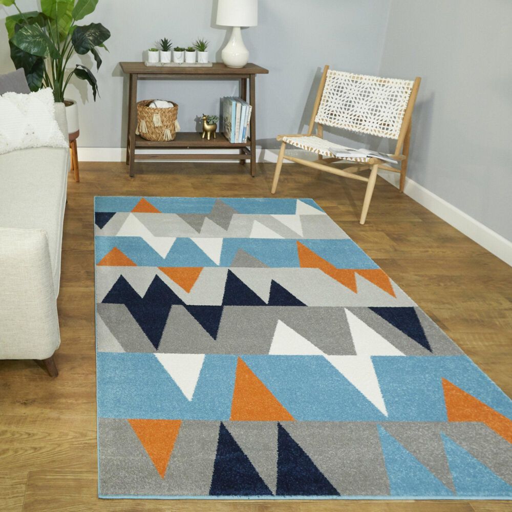 Balta Rugs Modern Geometric 5&#39;3&quot; x 7&#39; Blue Area Rug, , large