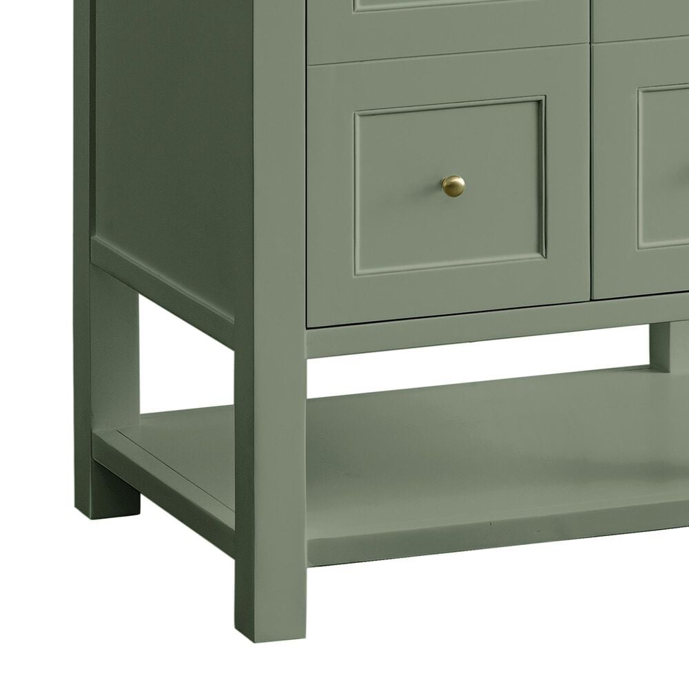James Martin Vanities Breckenridge 30&quot; Single Bathroom Vanity in Smokey Celadon with 3 cm Victorian Silver Quartz Top and Rectangular Sink, , large
