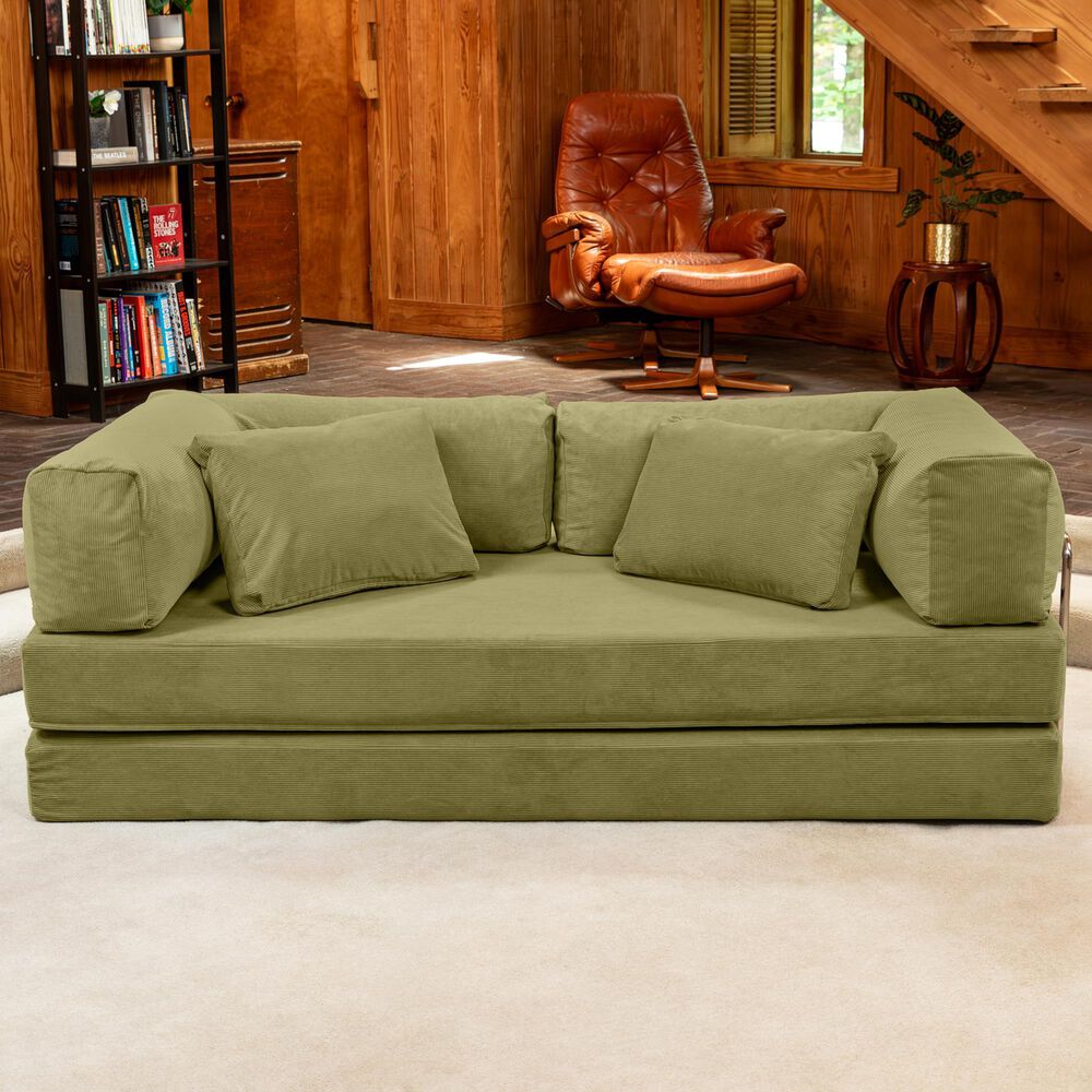 Jaxx Unsofa Stationary Loveseat in Moss Green, , large