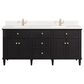 James Martin Vanities Lorelai 72" Double Vanity in Black Onyx with Single Hole 3 cm White Zeus Quartz Top & Backsplash, , large
