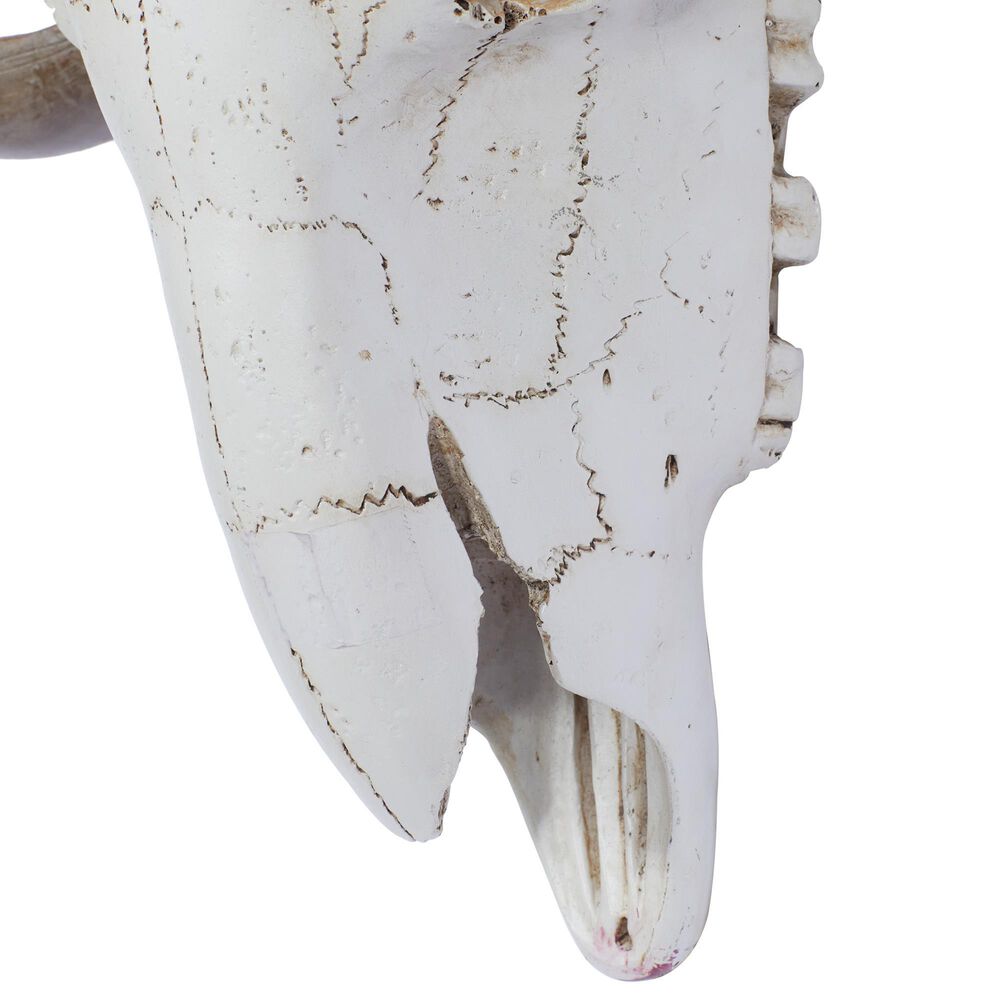 Maple and Jade 12&quot; x 14&quot; Farmhouse Sheep Skull Wall Decor in White and Bronze, , large
