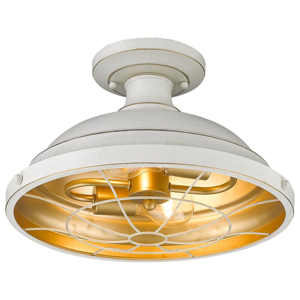 Golden Lighting Bartlett Semi-Flush in French White, , large