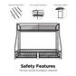 DHP Jaxon Twin over Full Bunk Bed with 2 Storage Drawers in Black, , large