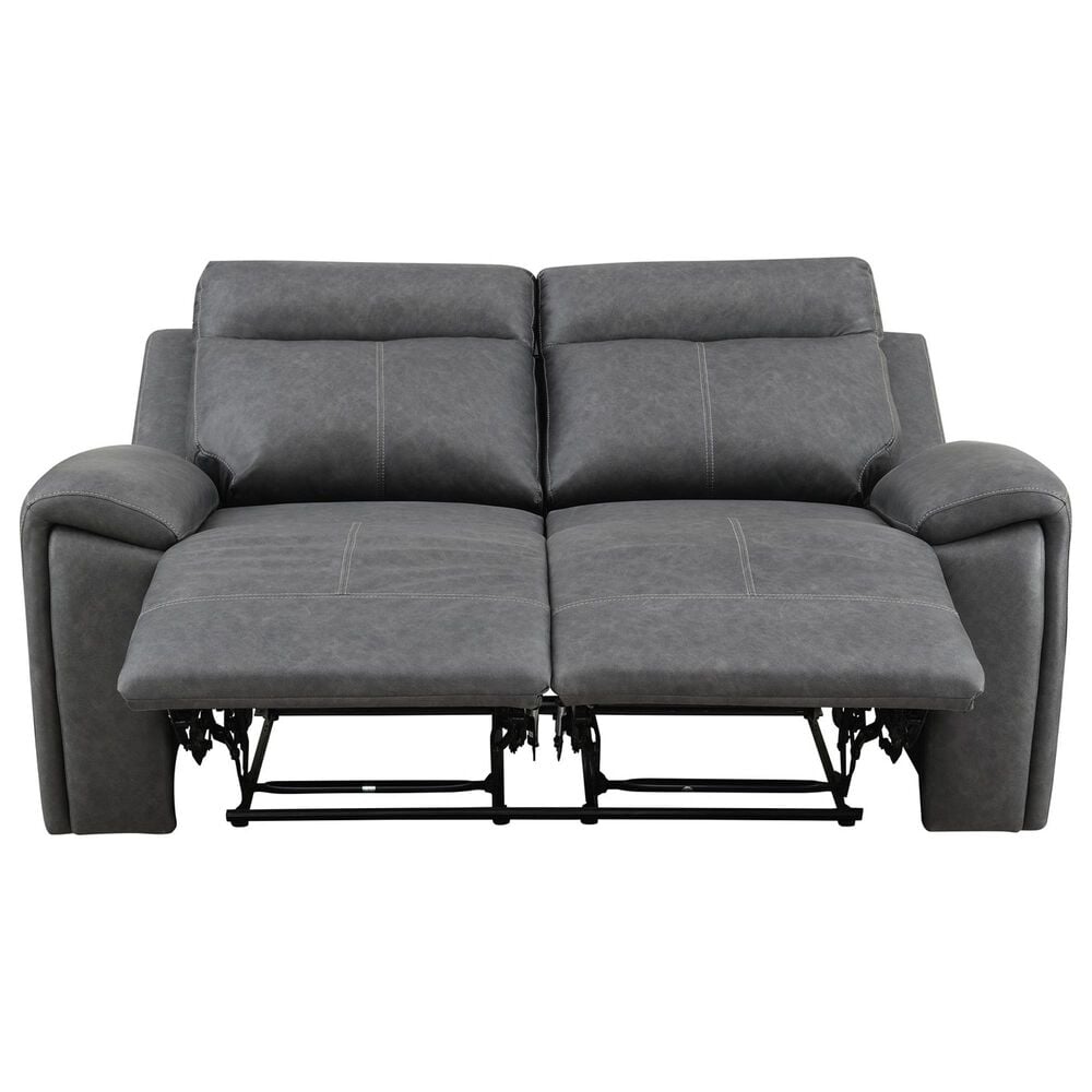 Steve Silver Gaston Manual Reclining Loveseat in Graphite Gray, , large