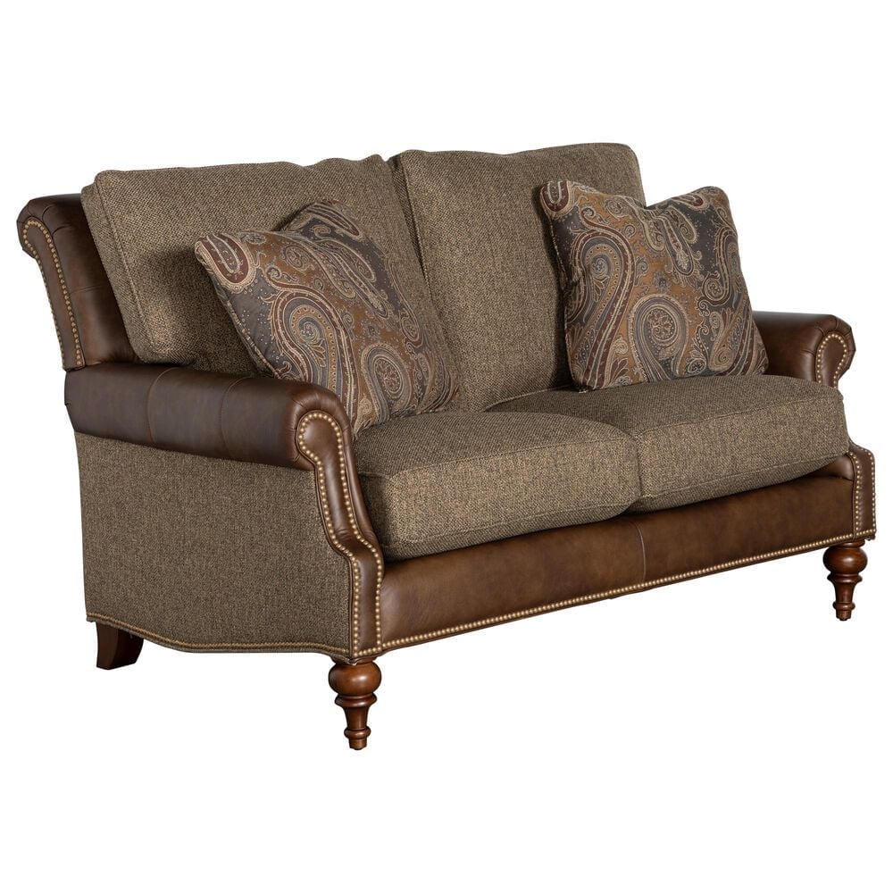 Craftmaster Furniture Corp Custom Blends Stationary Loveseat in Brown, , large