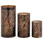 Maple and Jade Tree Branch Cutout Indoor/Outdoor Candle Lantern in Matte Bronze and Gold (Set of 3), , large
