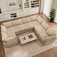 Noviland HOMLUX 7-Piece U-Shaped Mod Sectional in Beige, , large