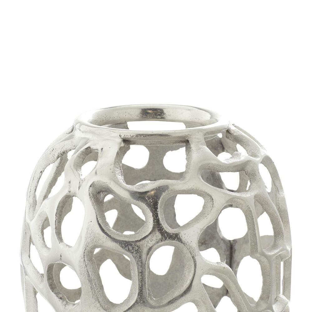 Maple and Jade 19&quot; Cutout Coral Decorative Vase in Satin Silver, , large
