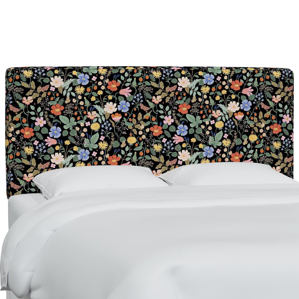 Rifle Paper Co Crafted by Cloth and Company Elly Queen Headboard in Canopy Black/Cream, , large