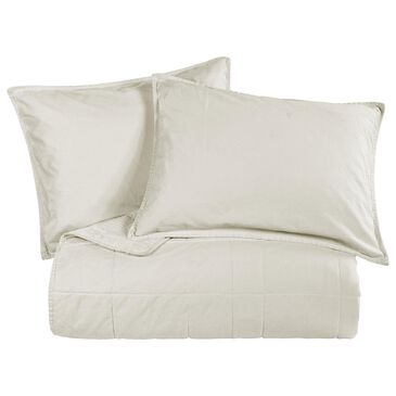 HiEnd Accents Stonewashed Cotton Canvas 3-Piece Full/Queen Coverlet Set in Natural, , large