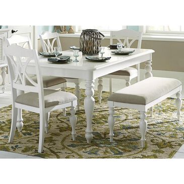 Belle Furnishings Summer House 6-Piece Rectangular Table Set in Oyster White, , large