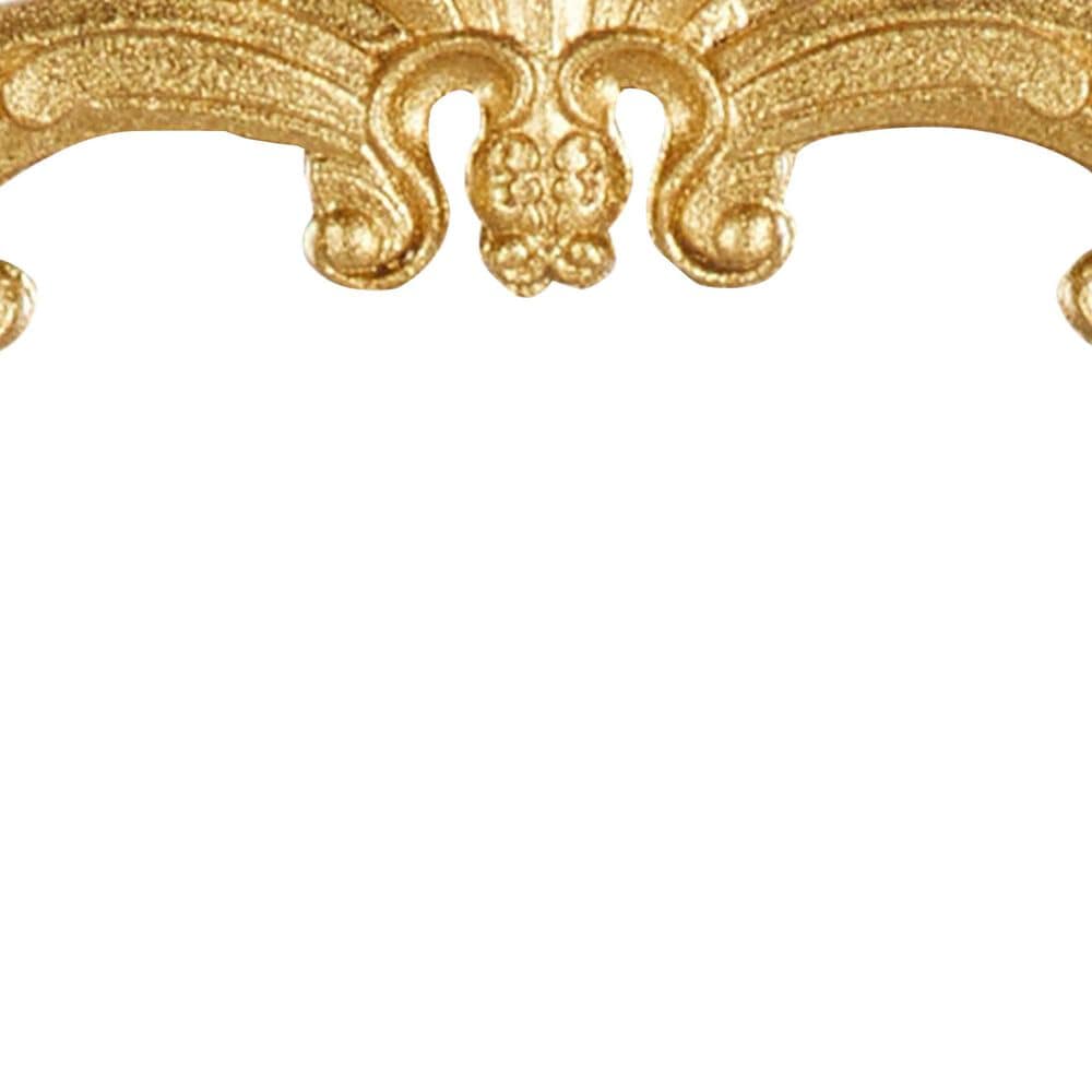 Maple and Jade Metal Floral Embellishments Wall Mirror in Gold, , large