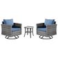 HOMLUX 3-Piece Patio Conversation Set with Square-Arm Swivel Rocking Chairs in Denim Blue, , large