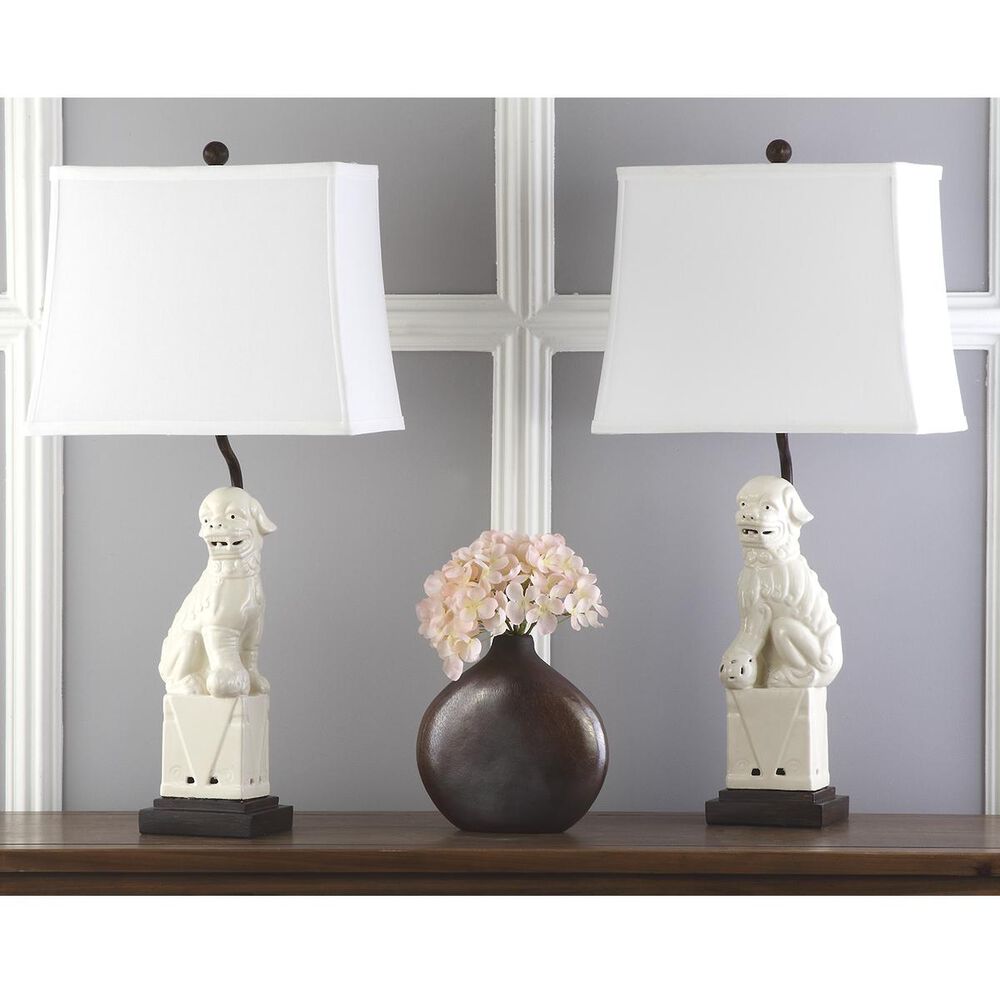 Safavieh Foo 28.5" Dog Table Lamp in Cream (Set of 2), , large