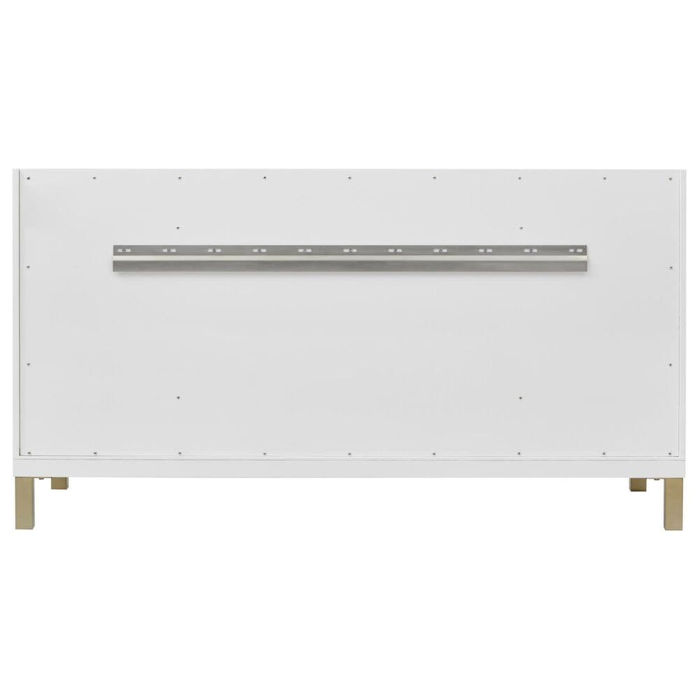 James Martin Vanities Chicago 60" Single Bathroom Vanity in Glossy White with 3 cm Eternal Jasmine Pearl Quartz Top, Rectangular Sink and FreePower Wireless Charger, , large