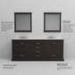 Lexora Home Dukes 80" Double Bathroom Vanity in Espresso with 2 cm White Quartz Top and Rectangular Sinks, , large
