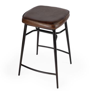 Butler Arlington 26" Counter Stool in Brown Leather, , large