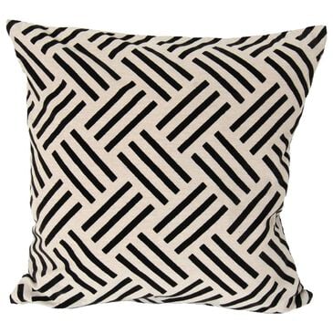 India House Flock Trellis 20" Square Throw Pillow in Black, , large