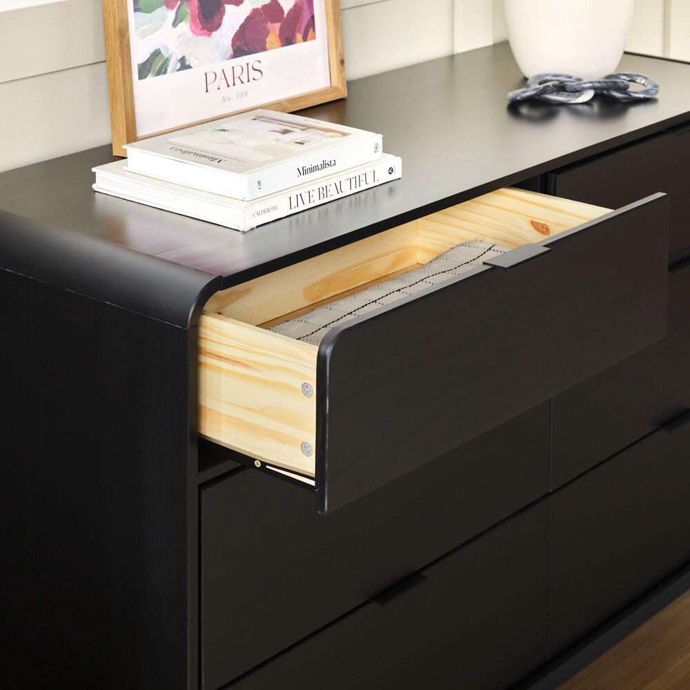 Walker Edison Elias 6-Drawer Dresser in Black, , large