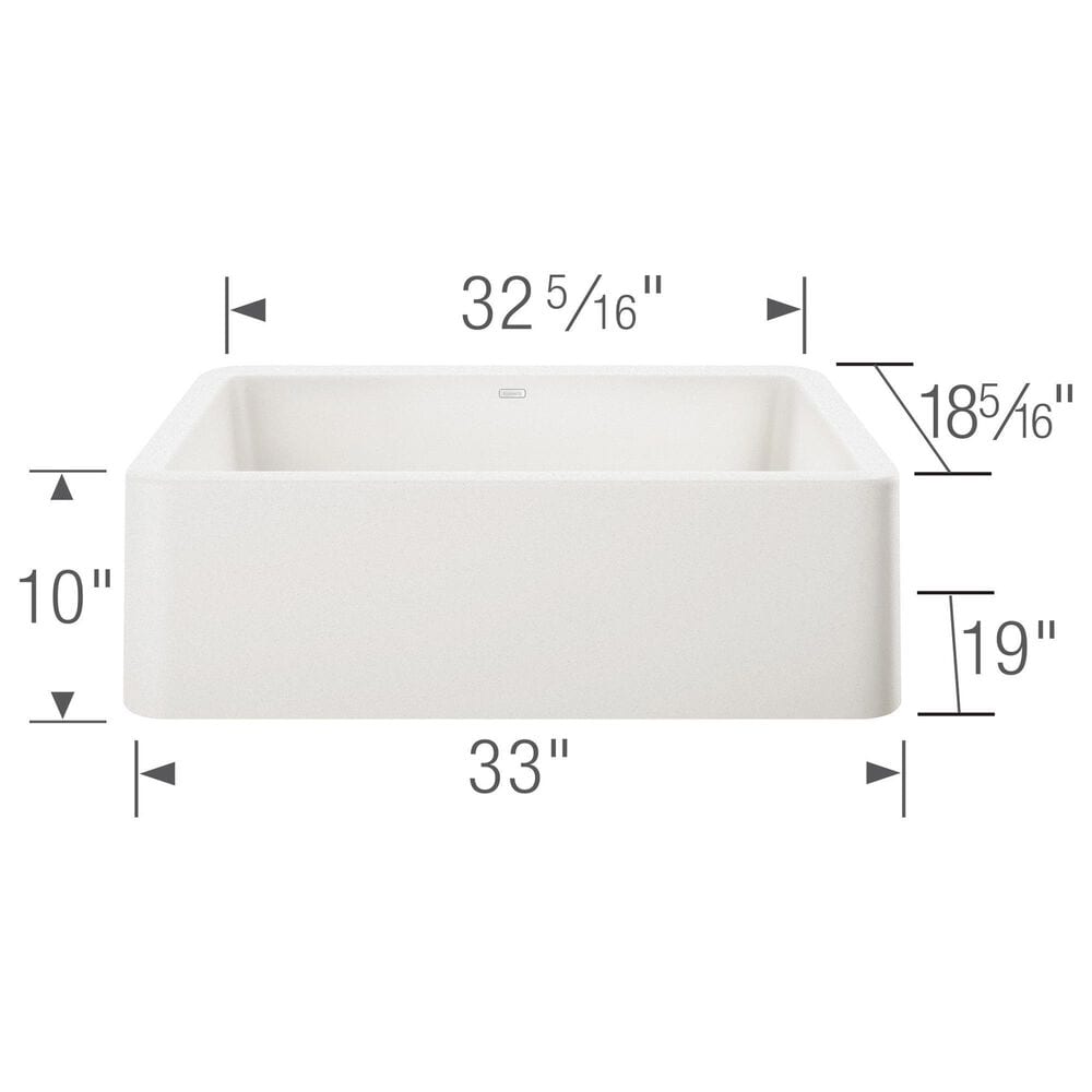 Blanco Ikon 33" Apron Single Bowl Farmhouse Sink in White, , large