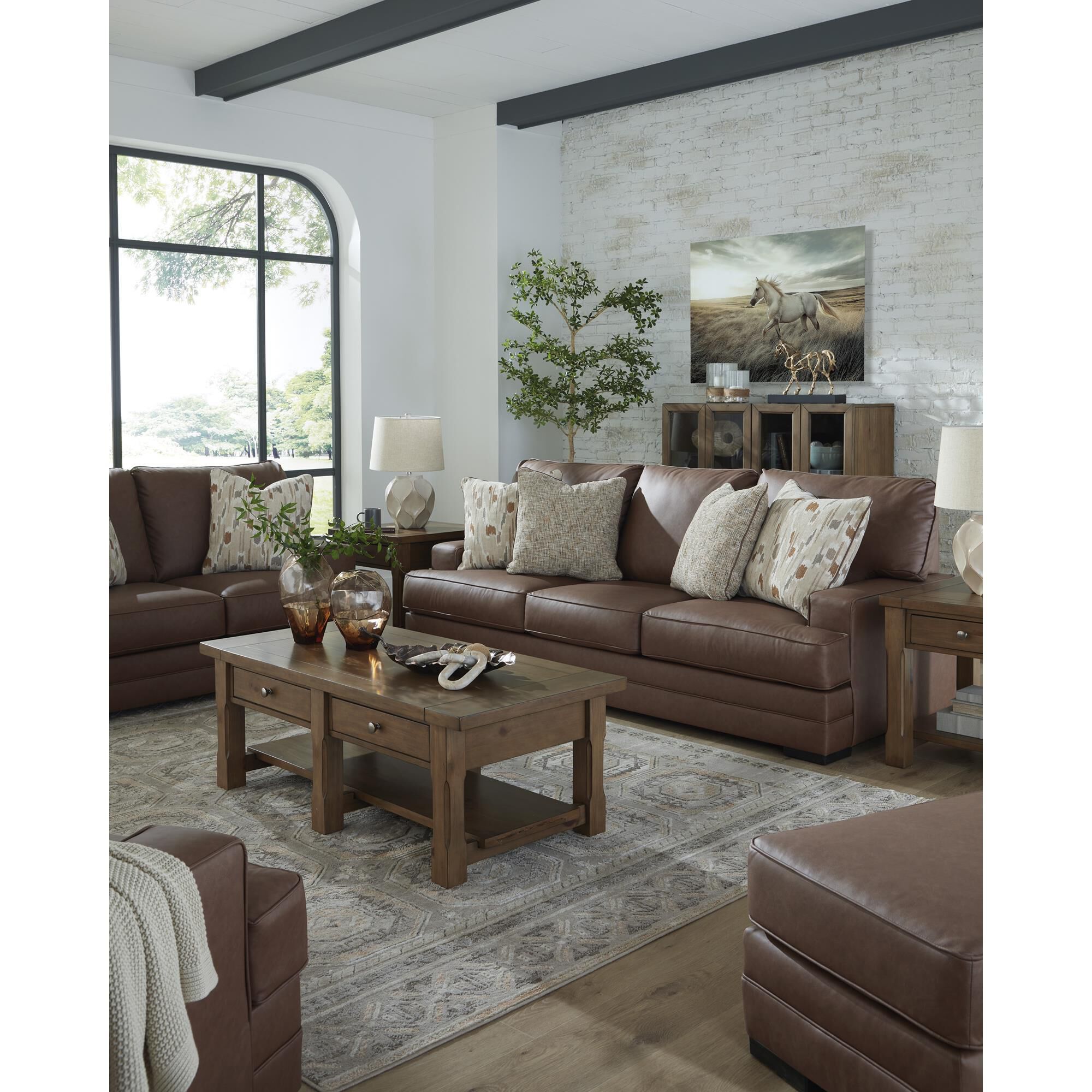 Ashley VillaCourt Ottoman in Caramel