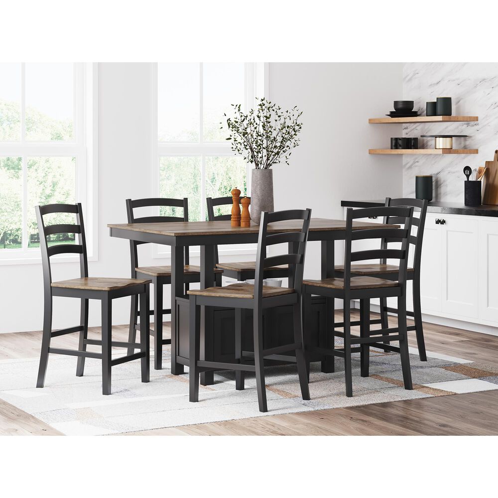 Ashley Wildenauer Counter Height Dining Table in Brown and Satin Black - Table Only, , large