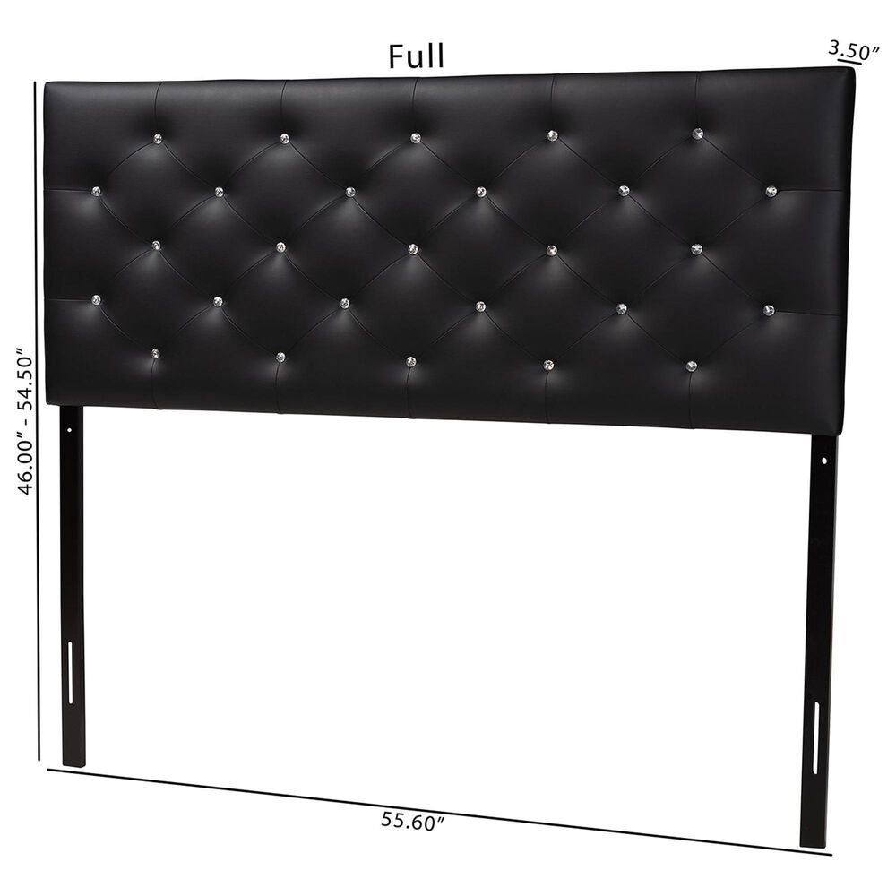 Baxton Studio Viviana Full Upholstered Headboard in Black, , large
