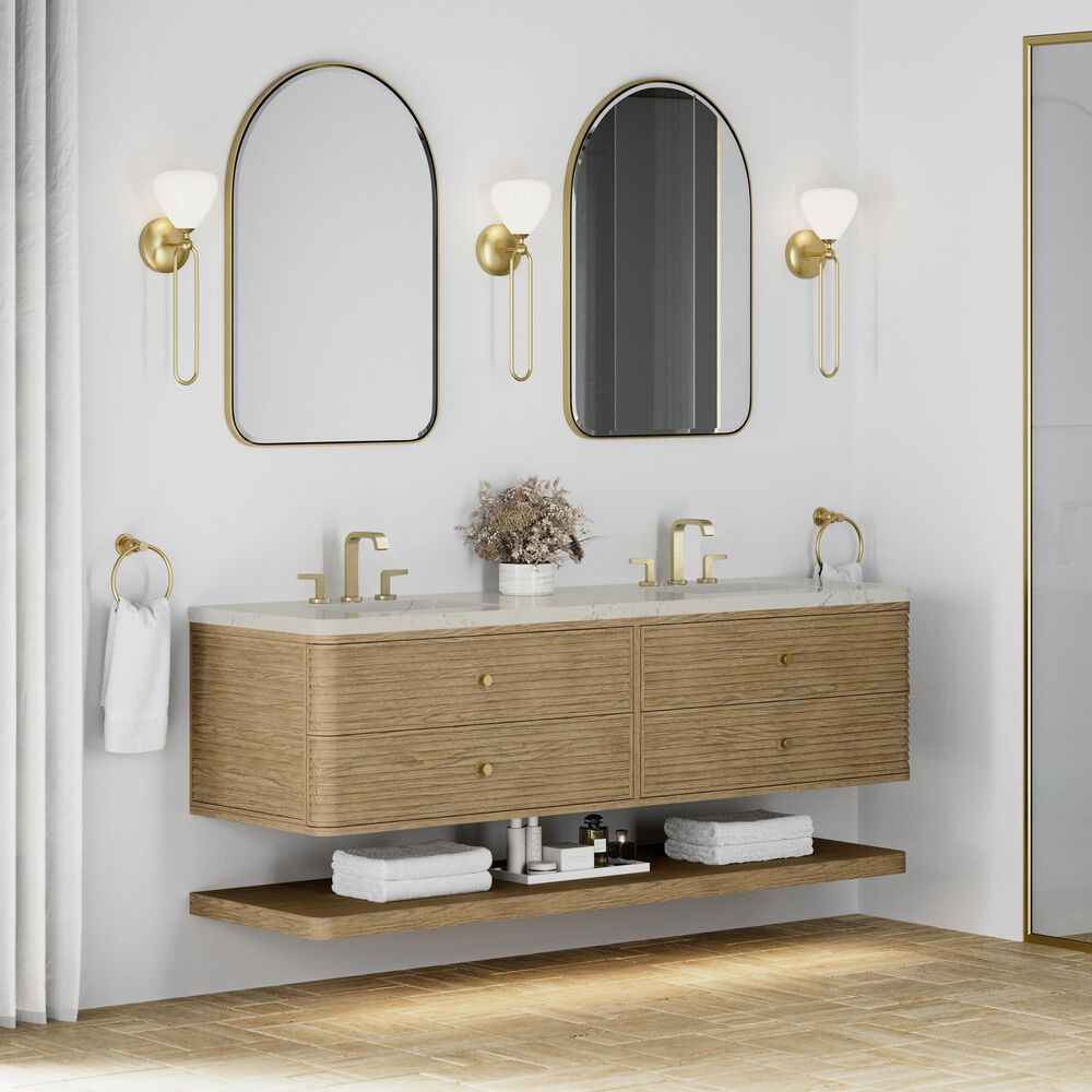 James Martin Allamari 72" Double Bathroom Vanity in Dune Mist with 3 cm Siberian Silestone Top, Rectangular Sinks and FreePower Wireless Charger, , large