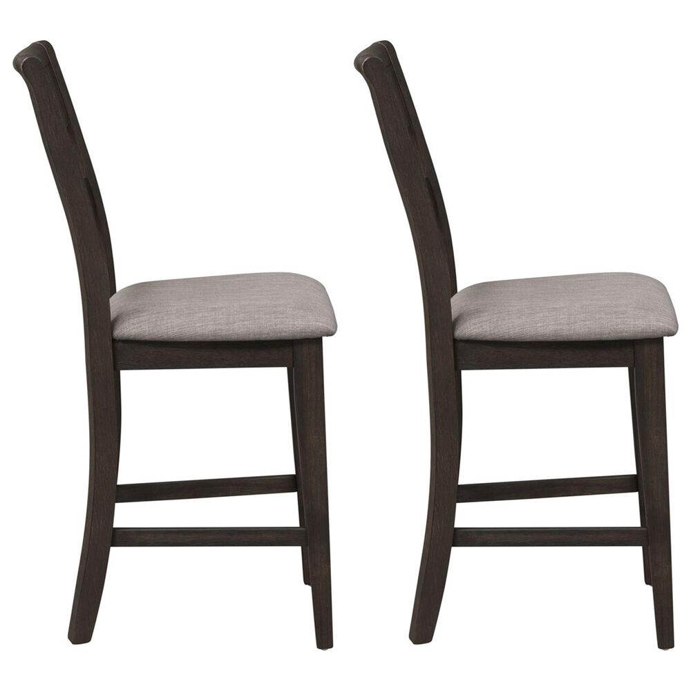 Belle Furnishings Double Bridge Counter Height Chair in Dark Brown &#40;Set of 2&#41;, , large
