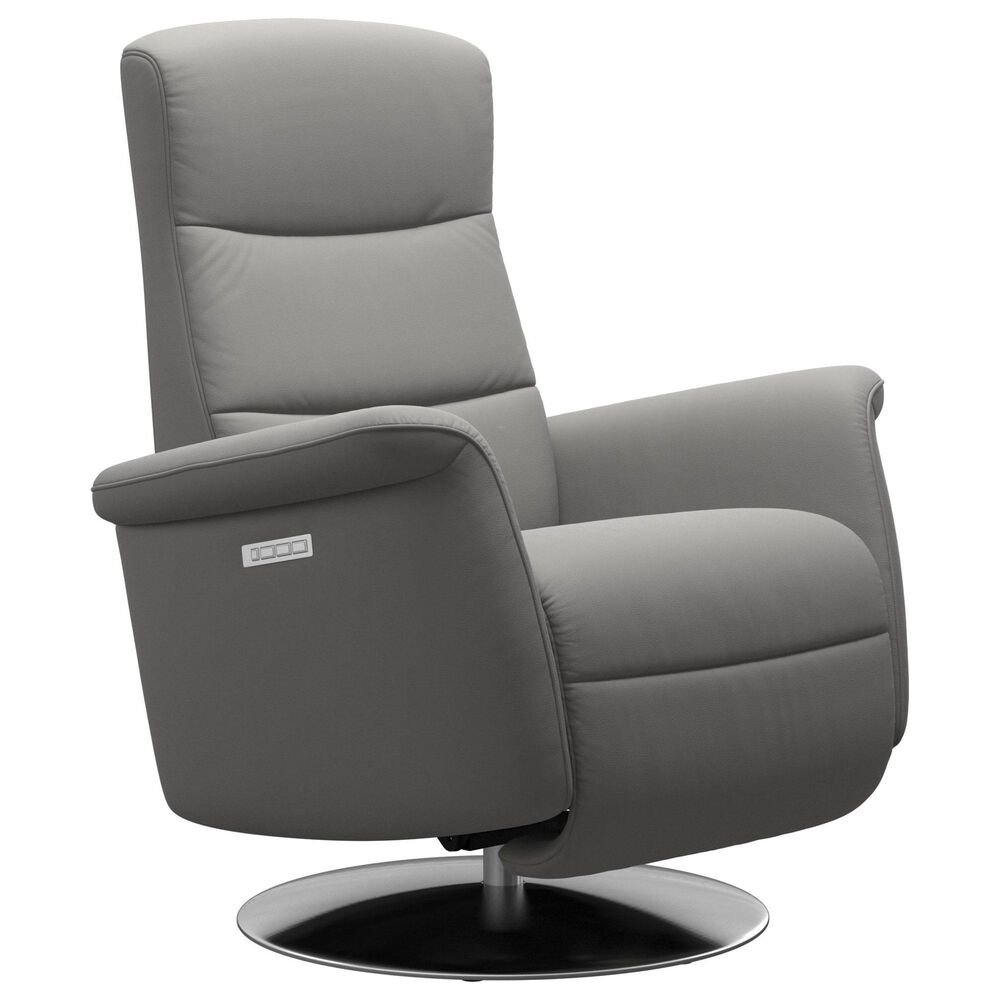 Stressless Mike Medium Power Recliner in Paloma Silver Grey, , large