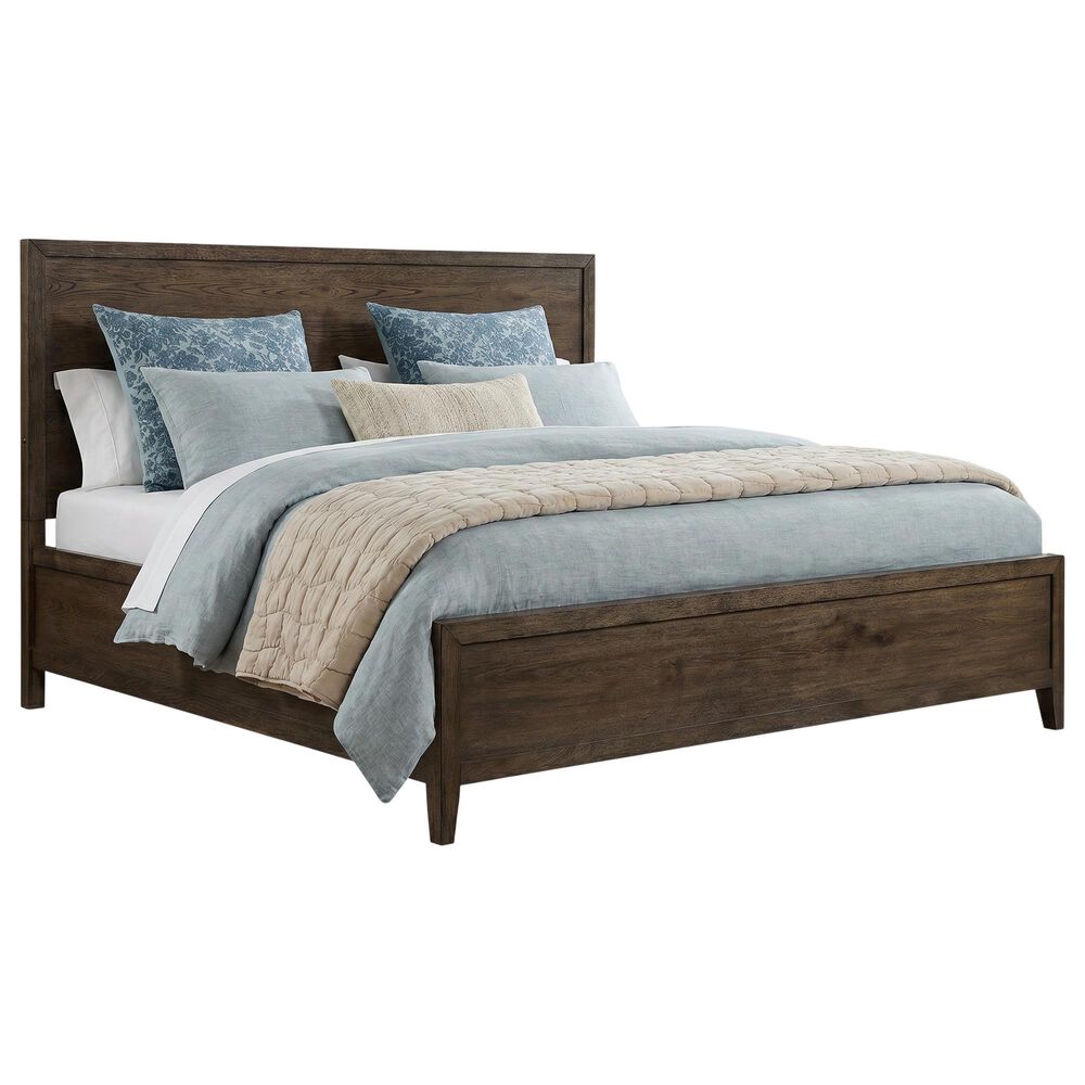 Hawthorne Furniture Norwich King Platform Panel Bed with Dresser and Nightstand in Dark Rustic Oak, , large