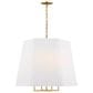Visual Comfort Studio Lille 26" 4-Light Pendant Light in Gild with Faux Raw Silk Shade, , large