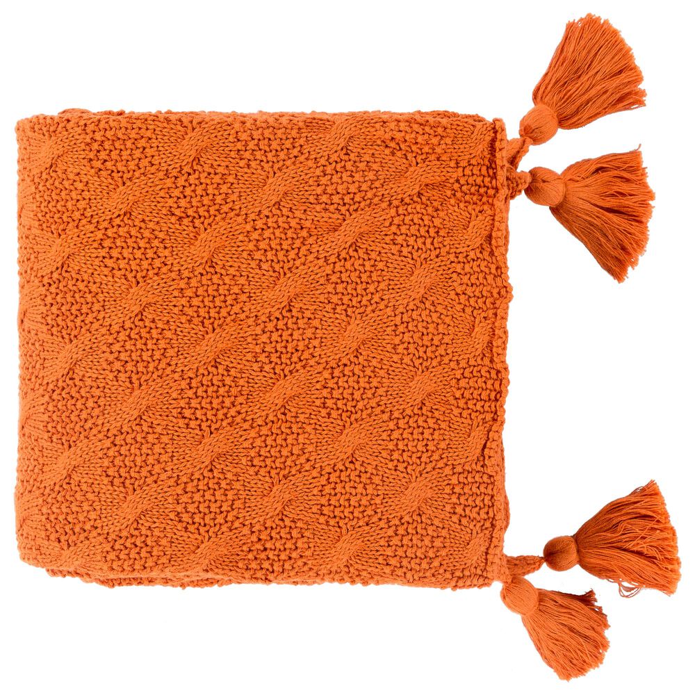 Surya India 50" x 70" Throw in Bright Orange, , large