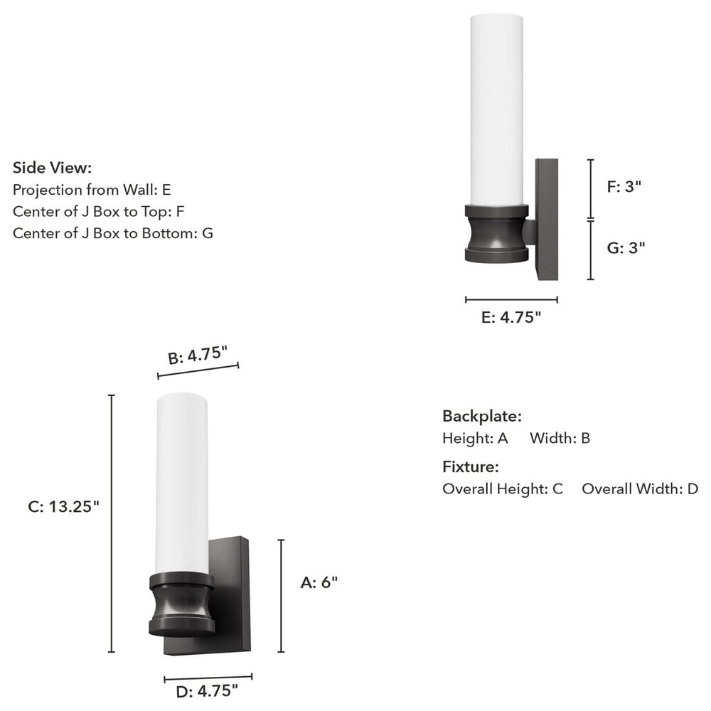 Hunter Lenlock 1-Light Wall Sconce with Cased White Shade in Noble Bronze, , large