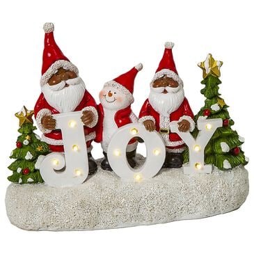 The Gerson Company 10" JOY Center Santa and Snowman Table Decor, , large