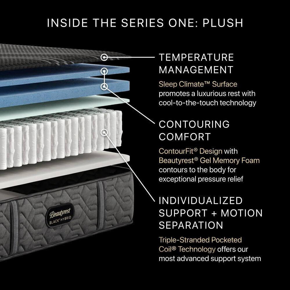 Beautyrest Black Hybrid Series One Plush California King Mattress, , large