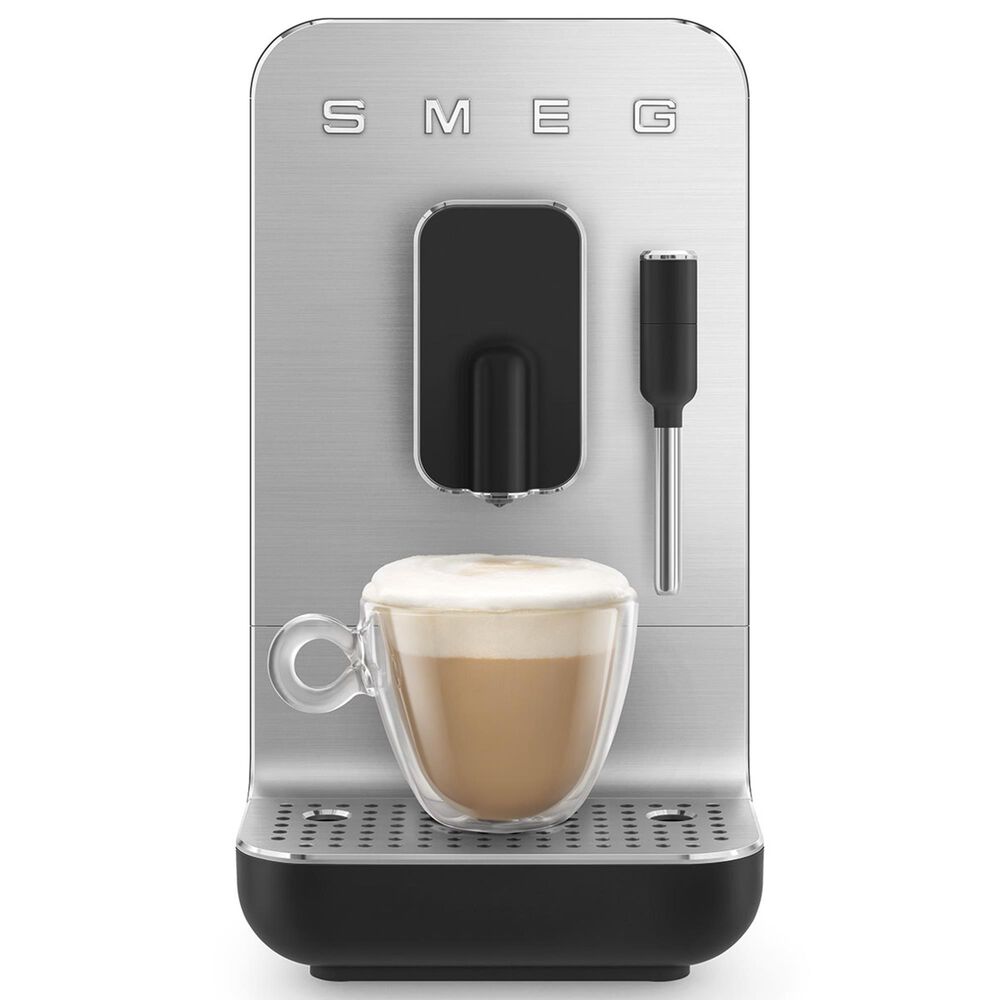 Smeg 47.34 Oz Automatic Coffee Machine Steam Wand in Black and Smoky Gray, , large