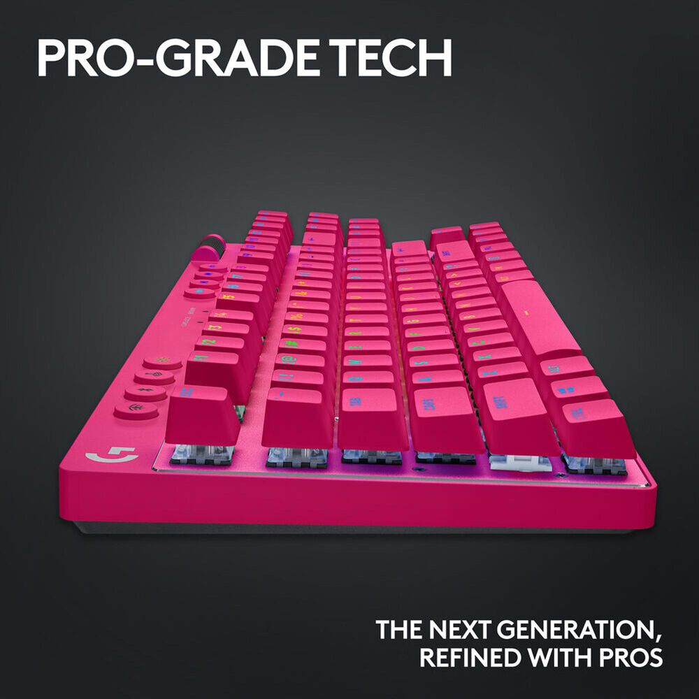 Logitech Pro X TKL Rapid Wired Gaming Keyboard in Magenta, , large