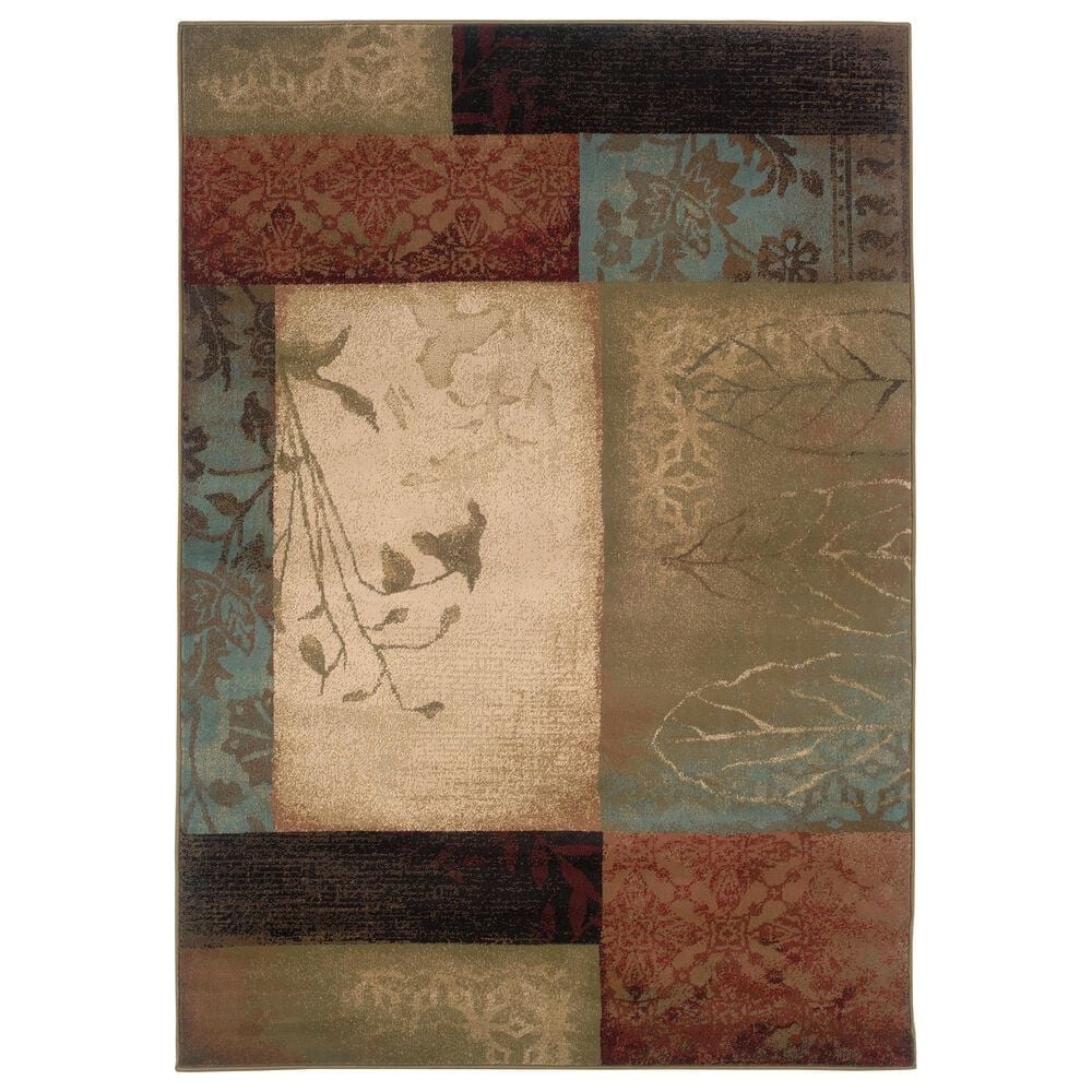 Oriental Weavers Hudson Patchwork Beige 7"8" x 10"10" Area Rug, , large