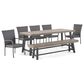 Noble House Lyons 7-Piece Dining Set in Black and Gray, , large