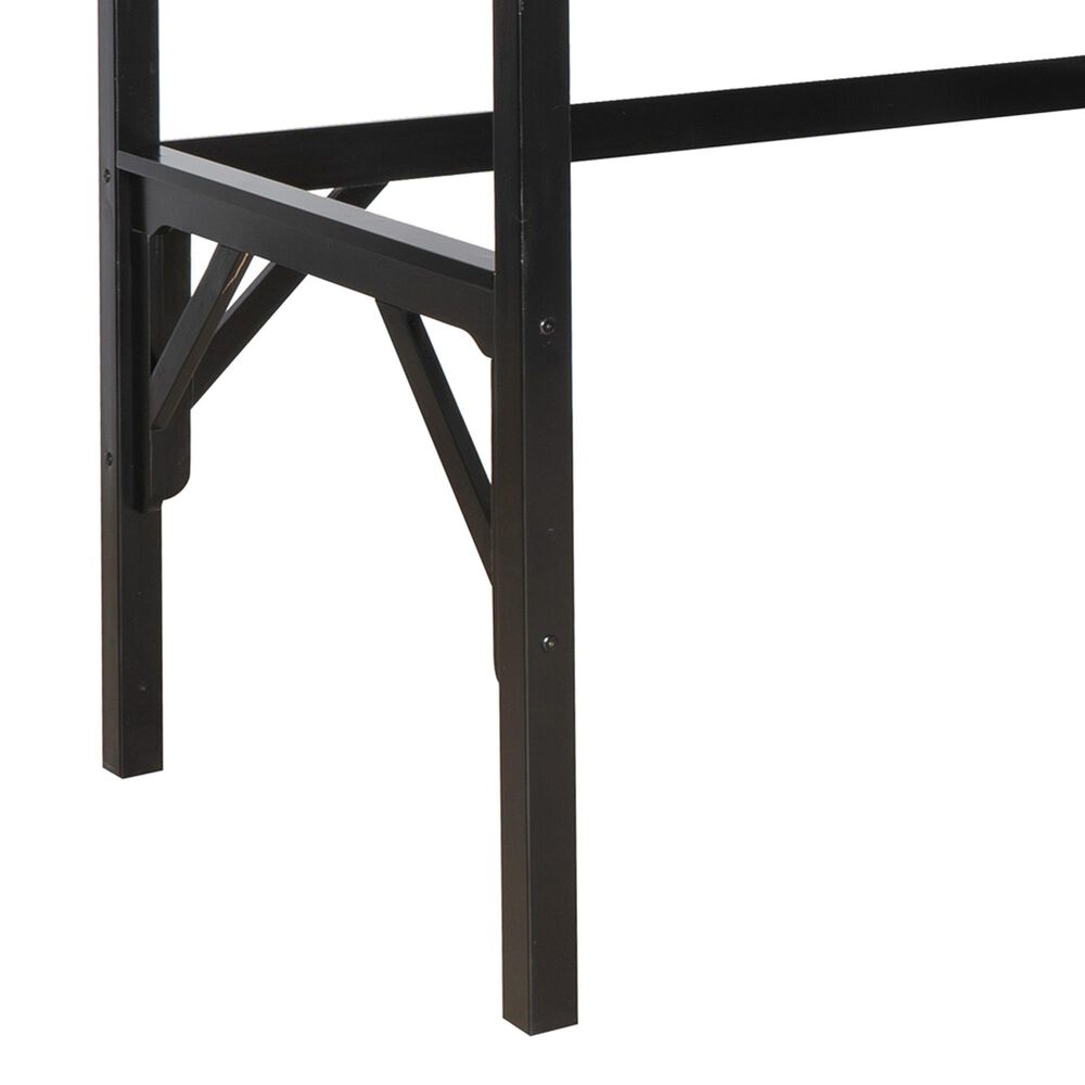 Linon Home Decor Levi Twin Workstation Loft Bed with Desk in Black, , large