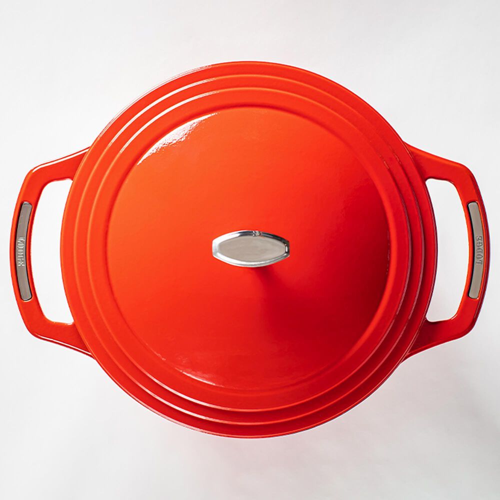 Lodge USA Enamel 7.5 Qt. Cast Iron Dutch Oven in Cherry On Top, , large