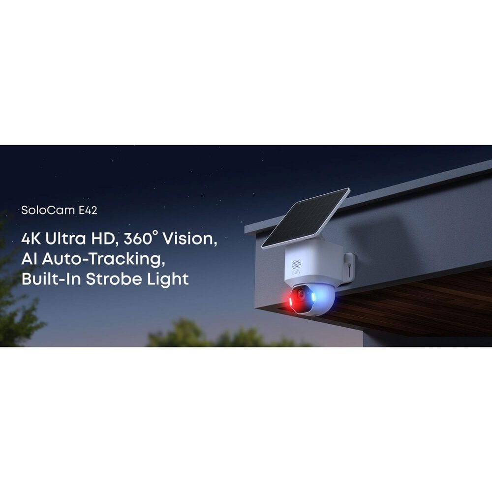 eufy SoloCam E42 4K UHD Outdoor Solar-Powered Security Camera in White, , large