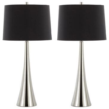 LumiSource Diana Metal Table Lamp in Polished Nickel (Set of 2), , large