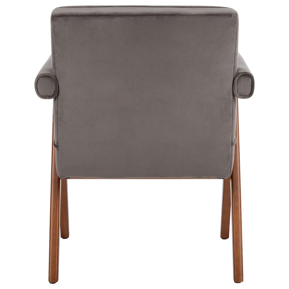 Safavieh Suri Arm Chair in Dark Grey Velvet, , large