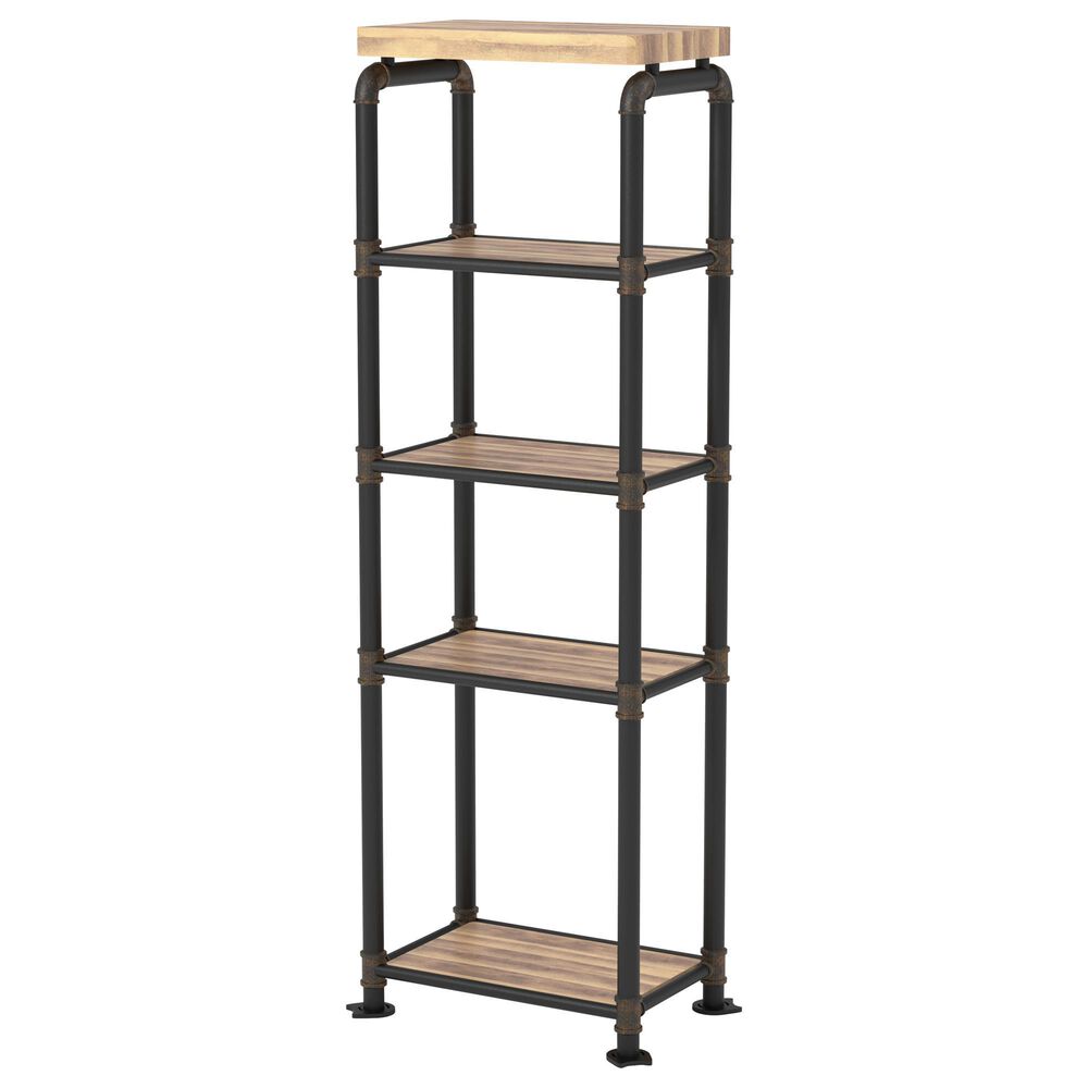 Furniture of America Manley Pier Cabinet in Natural and Antique Black, , large