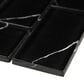MS International Nero Marquina Herringbone 2" x 4" on 12" x 12" Glass Mosaic Sheet, , large