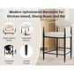 Morden Fort 26" Counter Stool with White Cushion in Black and Gold (Set of 2), , large