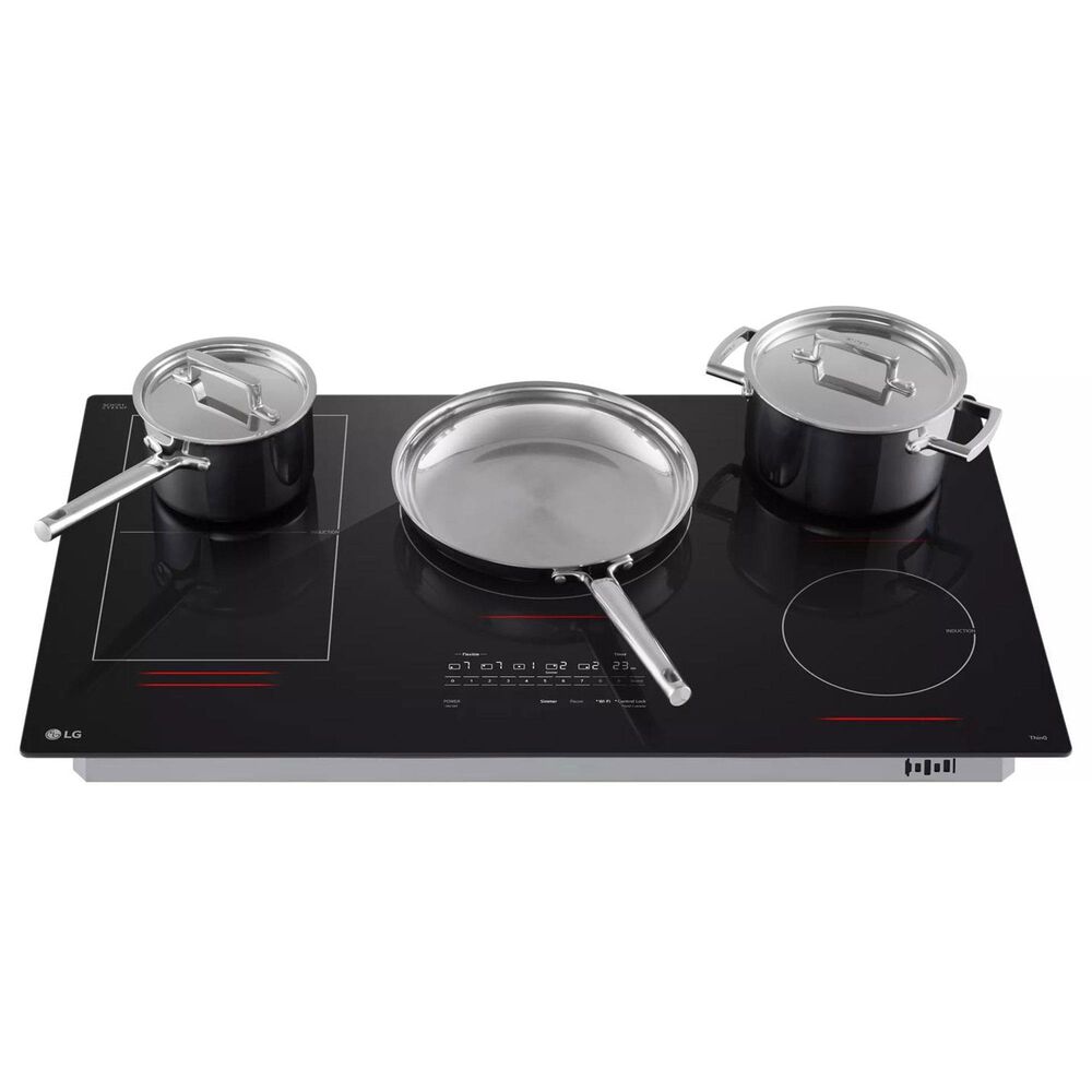 LG 2-Piece Kitchen Package with Print Proof Stainless Steel 6.4 Cu. Ft. Smart Combination Wall Oven and Black 36" Induction Cooktop, , large